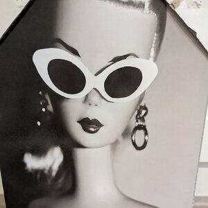 Retro Barbie Doll Ponytail Portrait w/ Mirror Side Trim Wall Art 12”x8”x1.5” NWT